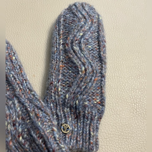 NWT - Fat Face Fleece Lined Wool Blended Ribbed Knit Mittens - Picture 2 of 6